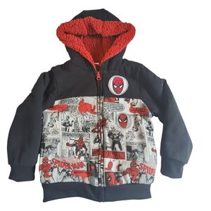 Marvel Kid Size 5 Spider Man Comic Book Vest Sherpa Warm‎ Thick Vest E-B1